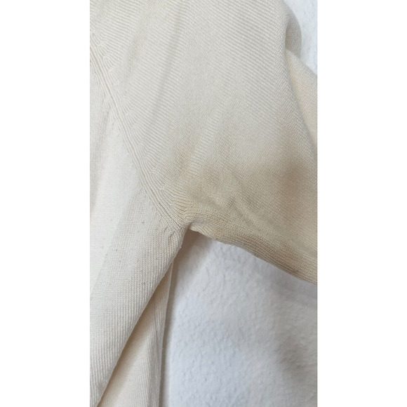 Cynthia Steffe Cardigan Sweater Womens Small Ivory Gold Beaded Silk Coquette - Picture 3 of 11